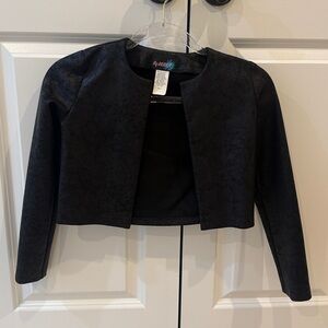 Black Cropped Jacket textured faux leather texture